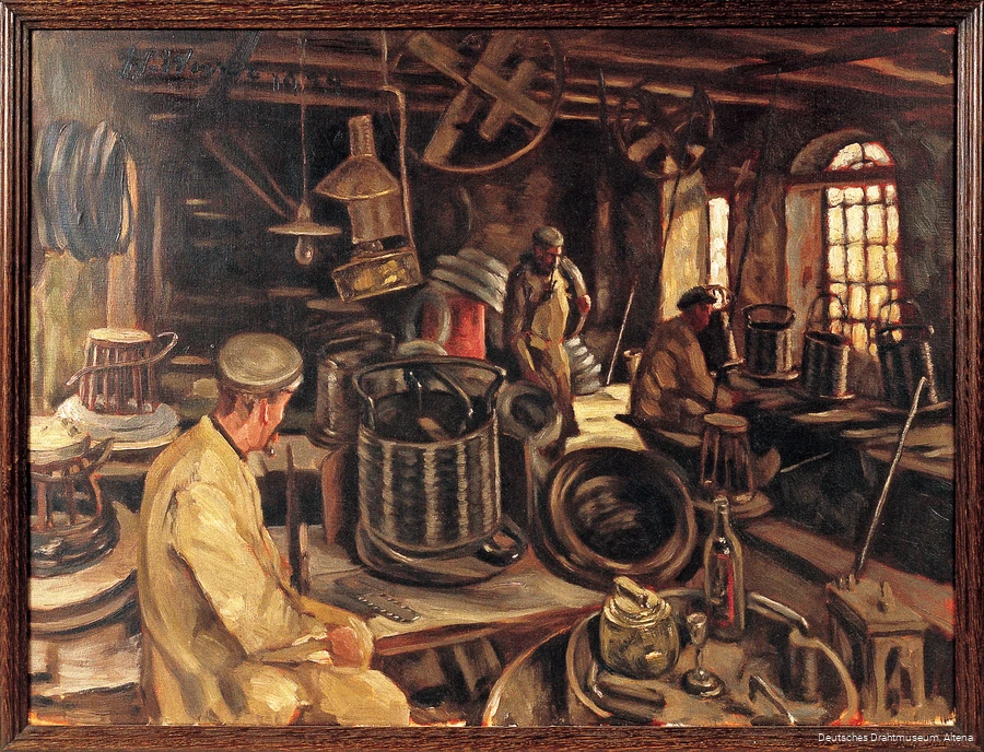 BS_21_3_Dt_DrahtmuseumAltena_Blick in eine Drahtzieherei, Heinz Wever, 1924, Öl auf Leinwand.jpg